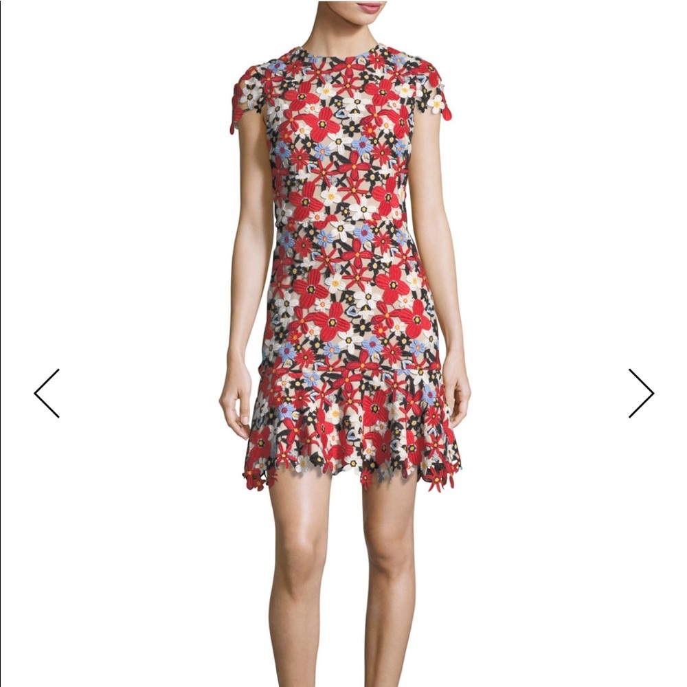 Alice + Olivia Red and Blue Floral Dress